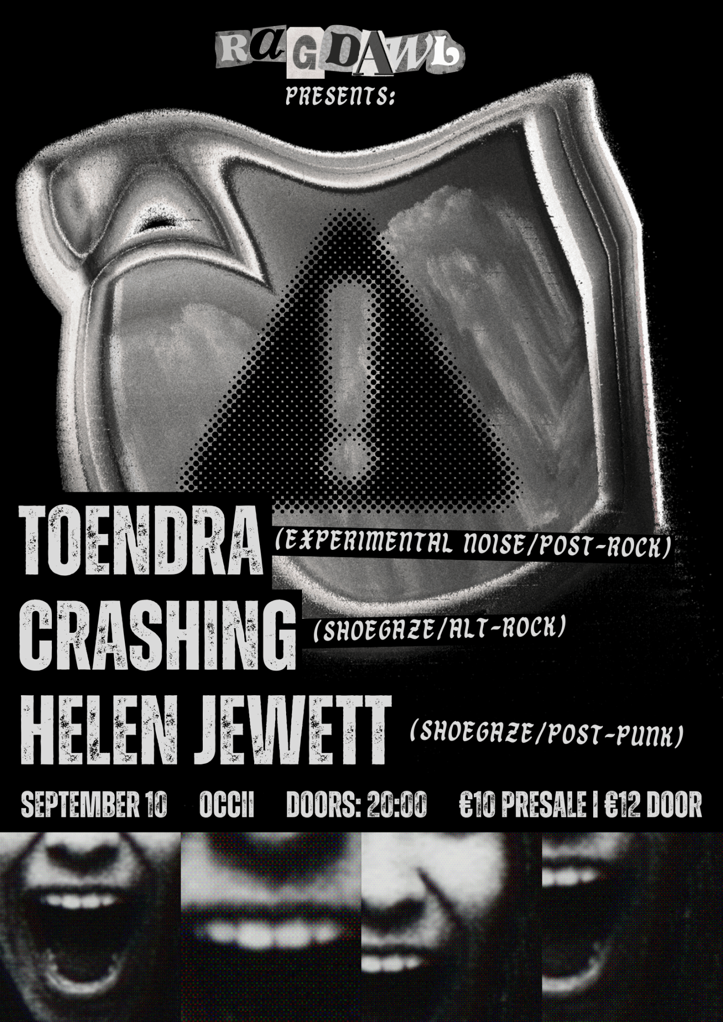Ragdawl presents: Toendra + Helen Jewett + Crashing